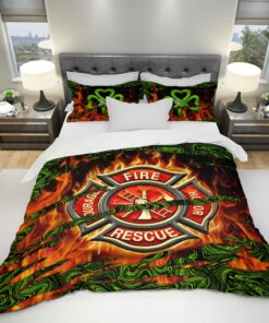 Firefighter Clover Quilt Bedding Set