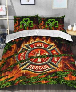 Firefighter Clover Quilt Bedding Set