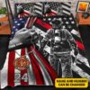 Personalized Firefighter Dad Quilt Bedding Set