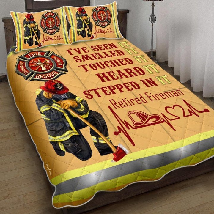 thumbnail interactive-video image 1 of Firefighter Quilting Cotton Fabric - 1 Yard Cut - Military Geometric Red/Blue 1 of 2