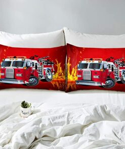 Firefighter Truck Quilt Bedding Set
