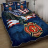 American Eagle Firefighter Quilt Bedding Set