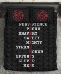 Firefighter Hero Quilt Bedding Set