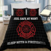 Feel Safe At Night Sleep With A Firefighter Quilt Bedding Set