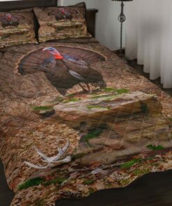 Turkey Hunting Personalized Quilt Bedding Set Full Size