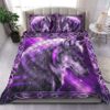 Purple Fantasy Wolf All Over Print Quilt Bedding Set