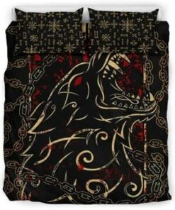 Viking Fenrir With Chain Quilt Bedding Set