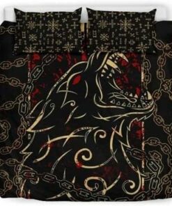 Viking Fenrir With Chain Quilt Bedding Set