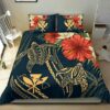 Hawaii Polynesian Turtle Hibiscus Quilt Bedding Set