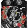 Polynesia Map Turtle Hibiscus Quilt Bedding Set