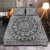 Black And White Bohemian Elephant Quilt Bedding Set