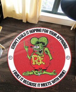 Rat Fink I Didn't Build It Hoping Hot Rod Round Rug