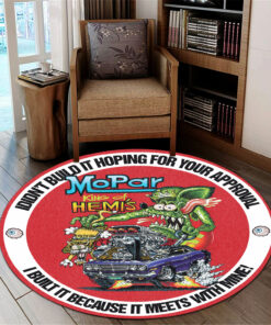 Rat Fink Mopar King Of Hemi Hot Rod Round Rug