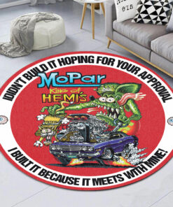 Rat Fink Mopar King Of Hemi Hot Rod Round Rug