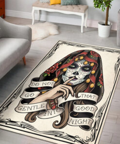 Sugar Skull Girl Thing Tattoo Rug