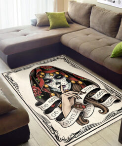Sugar Skull Girl Thing Tattoo Rug