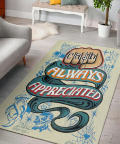 Cash Always Appreciated Tattoo Rug