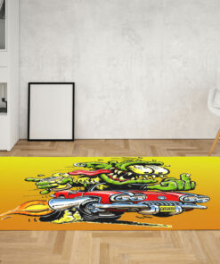 Rat Fink Muscle Car Hot Rod Area Rug