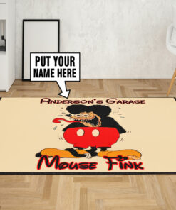Personalized Garage Mouse Fink Rug