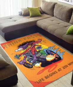 Rat Fink Think Fast Hot Rod Rug