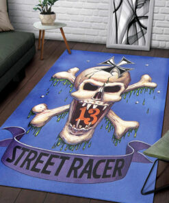 Rat Fink Street Racer Skull Rug