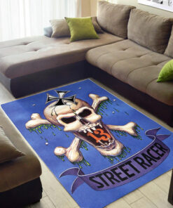 Rat Fink Street Racer Skull Rug