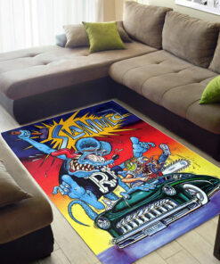 Rat Fink Slammed Hot Rod Rug