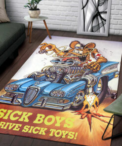 Rat Fink Sick Boys Drive Sick Toys Rug