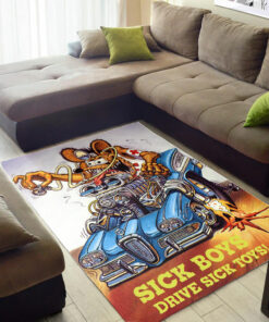 Rat Fink Sick Boys Drive Sick Toys Rug