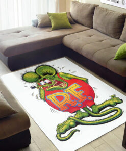 Rat Fink Logo Hot Rod Area Rug