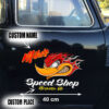 Personalized Woodpecker Garage Vinyl Decals - Mr Horsepower Hot Rod Stickers