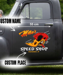 Personalized Woodpecker Vinyl Decals - Mr Horsepower Hot Rod Garage Stickers
