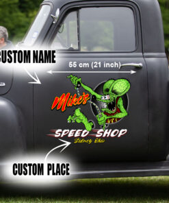 Personalized Hot Rod Rat Fink Speed Shop Vinyl Wrap Sticker