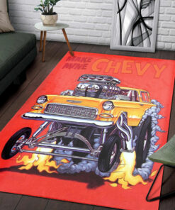 Rat Fink Make Mine Chevy Hot Rod Rug