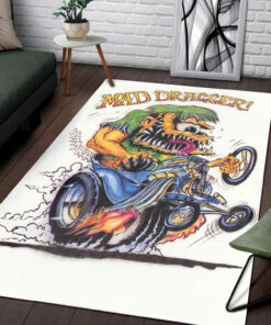 Rat Fink Mad Dragger Hot Rod Rug