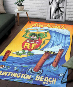 Longboards Rule Rat Fink Rug
