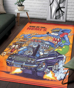 Rat Fink King Of The Hemi's Hot Rod Rug