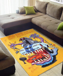 Rat Fink I'm Bad Cause I Love Mustang's Rug