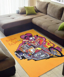 Hot Rods And Fat Bobs Rat Fink Motorcycle Rug