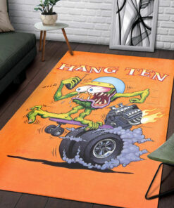 Rat Fink Hang Ten Hot Rod Rug