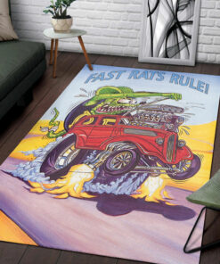 Rat Fink Fast Rats Rule Area Rug