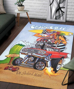 Rat Fink Cruisin Chevy Rug