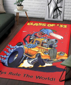 Rat Fink 33 Willys Rule The World Rug