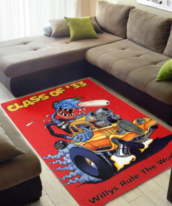 Rat Fink 33 Willys Rule The World Rug