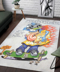 Rat Fink Caution Skateboarding Rug