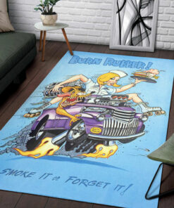 Rat Fink Burn Rubber Smoke It Or Forget It Hot Rod Rug