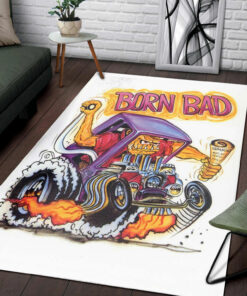 Rat Fink Born Bad Hot Rod Rug