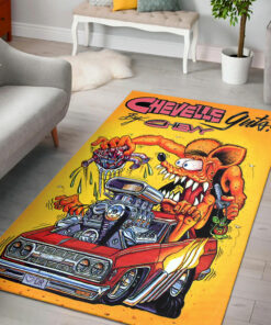 Chevelle Guts By Chevy Hot Rod Rat Fink Rug