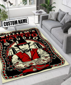 Personalized Men Tattoo Studio Rug