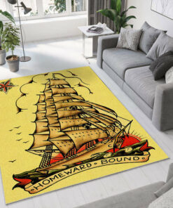 Homeward Bound Ship Tattoo Rug